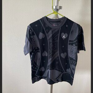 NWOT WOMEN'S JORDAN JUMPMAN ESSENTIALS HEARTS T-SHIRT BLACK GREY --SMALL